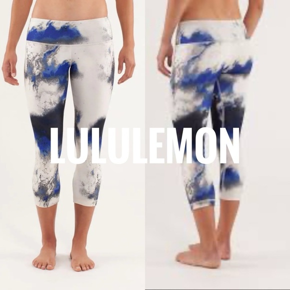 Lululemon Wunder Under women’s Milky Way Multi Crop  leggings Size 6 - Picture 1 of 4
